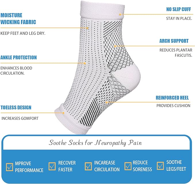 4 Pairs of Comfort-Focused Recovery Socks for All