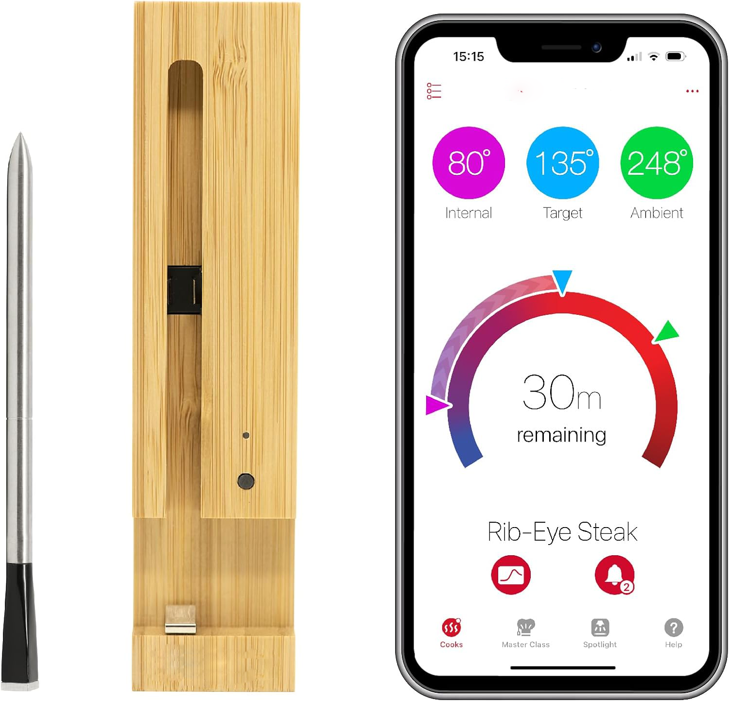 Bluetooth-Enabled Precision Cooking Thermometer