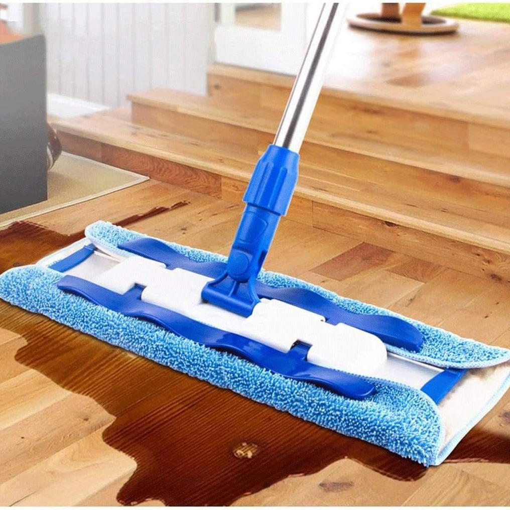 Versatile Flat Mop with Adjustable Handle and Reusable Pads