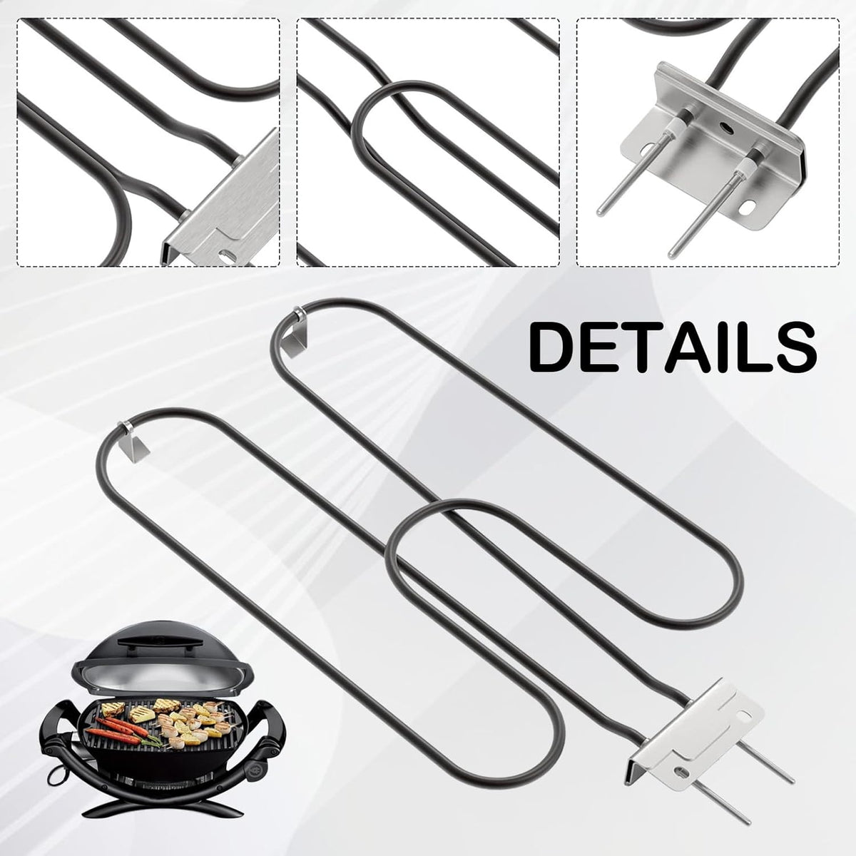 2200W Outdoor Electric BBQ Heating Coil in Stainless Steel