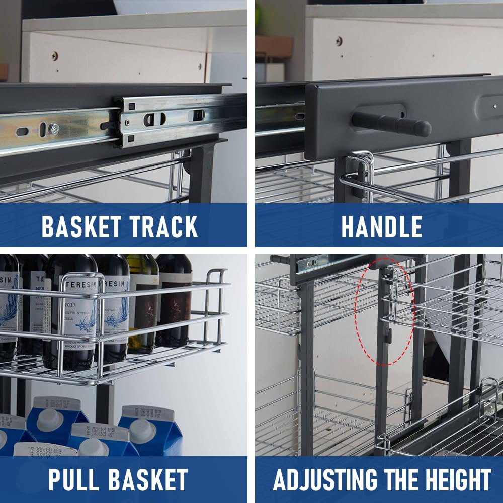 Pull-Out Shelf for Blind Corner Cabinets – Durable Carbon Steel Design