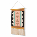Handcrafted Geometric Tufted Cotton & Linen Wall Tapestry