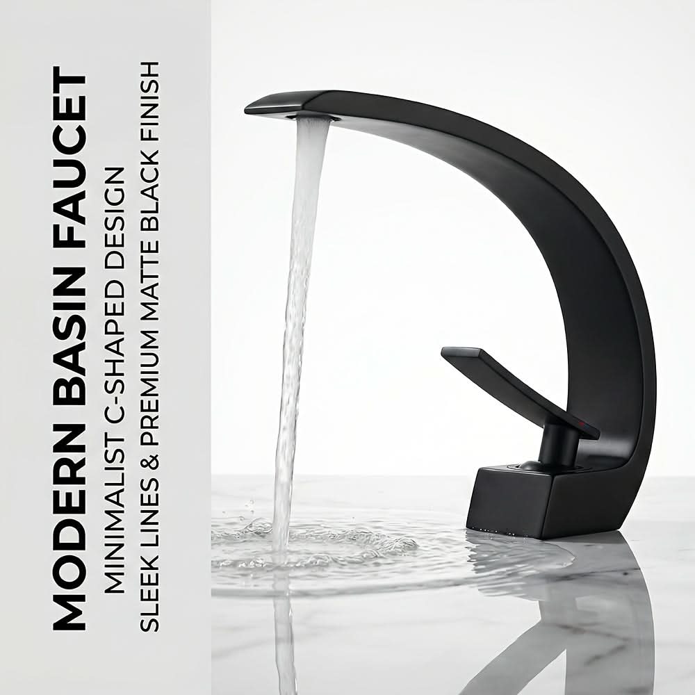 Elegant Matte Black Bathroom Faucet for Modern Spaces