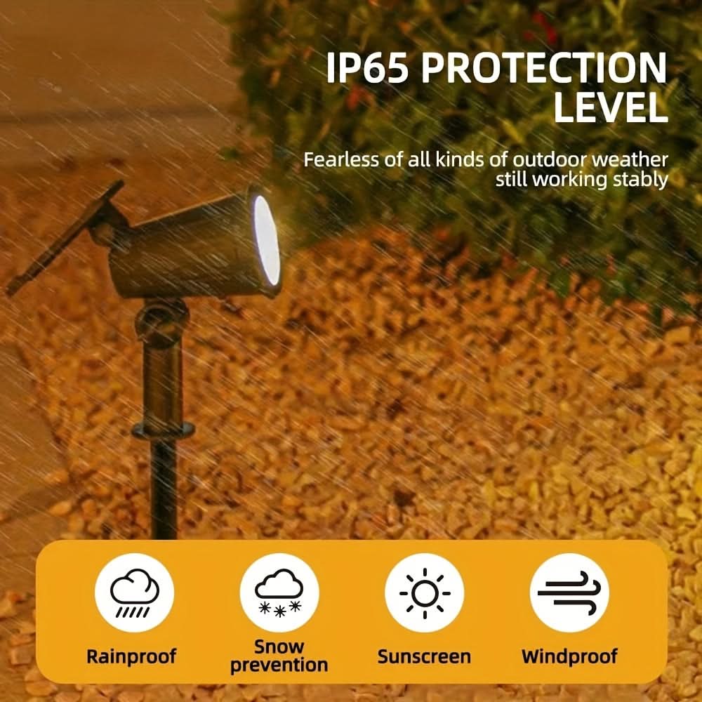 Vibrant Solar-Powered RGB Spotlights for Outdoor Decor