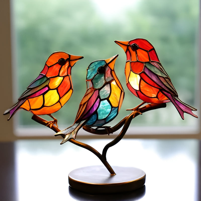 Vibrant Nature-Inspired Acrylic Bird Table Decor