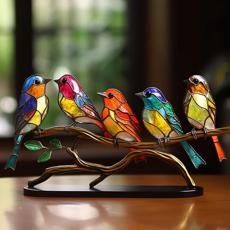 Vibrant Nature-Inspired Acrylic Bird Table Decor