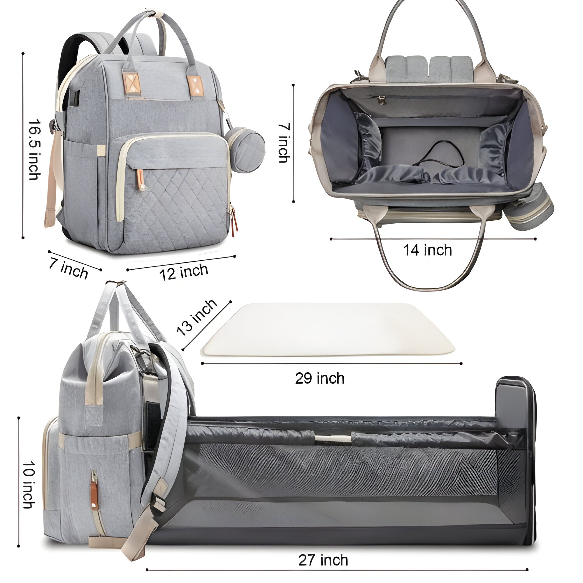 Versatile Travel Baby Cot & Changing Bag Combination