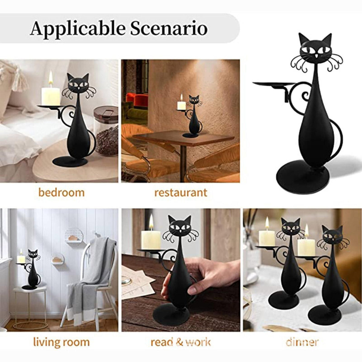 Charming Feline Candle Stand