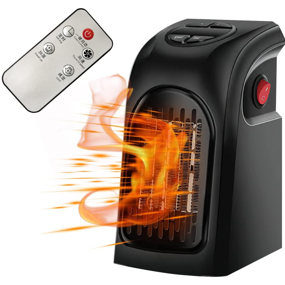 Compact Plug-In Electric Heater with Adjustable Thermostat