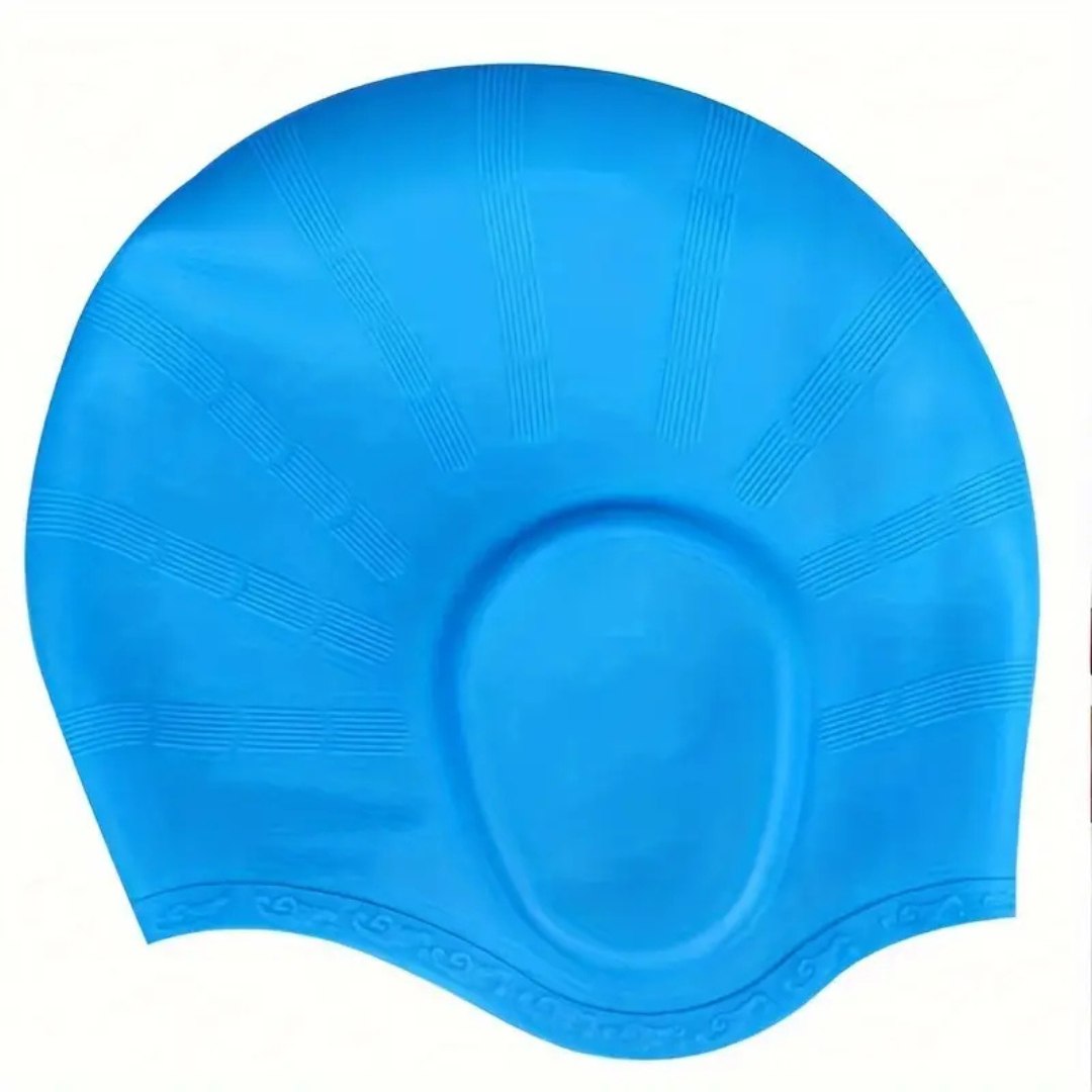 Premium Silicone Swim Cap with Ear Coverage – AquaGuard Design