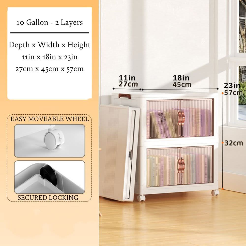 Versatile Stacking Storage Bins with Transparent Fronts