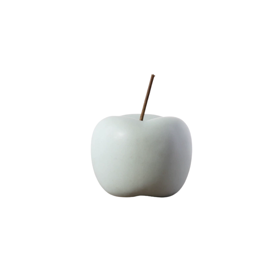 Charming Fruit Art: Glossy Ceramic Apple Decor Piece