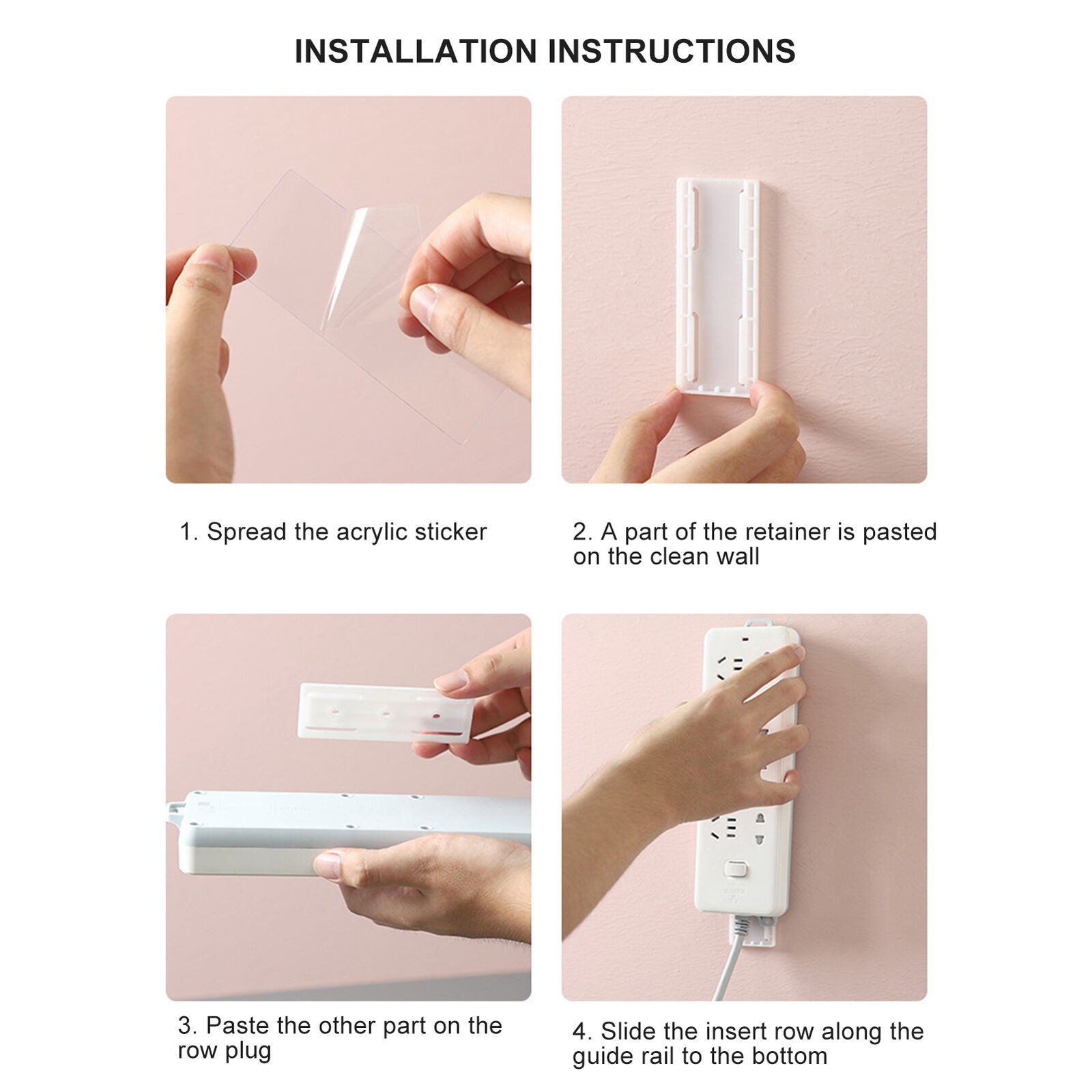 Cord Management Adhesive Wall Mount Organizer