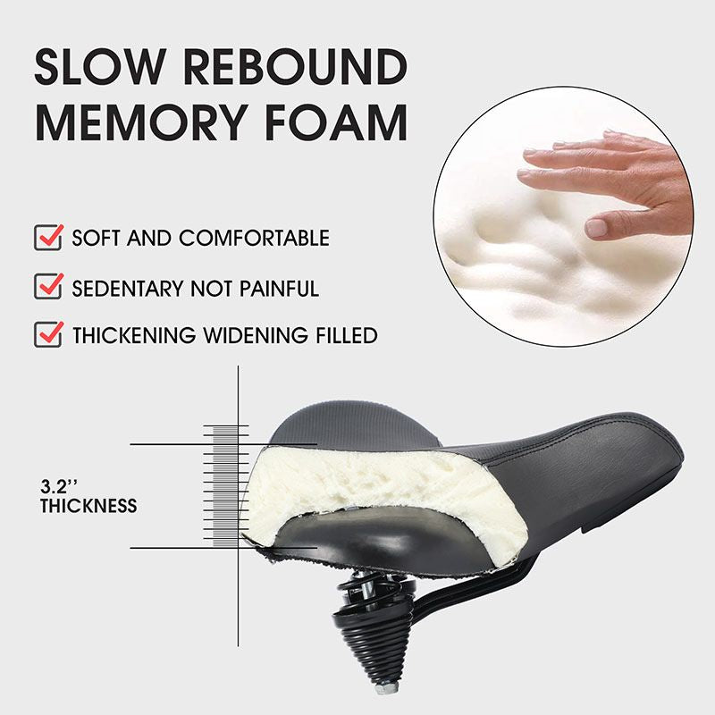 Spacious Bike Seat with Plush Padding and Water-Resistant Cover