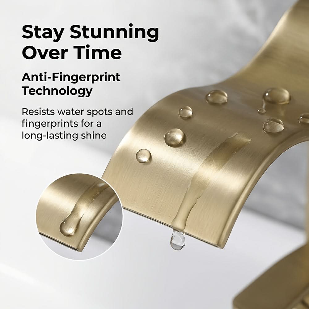 Elegant Waterfall Faucet in Brushed Brass Finish