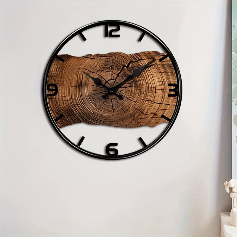 Elegant Round Wooden Wall Clock with Silent Movement
