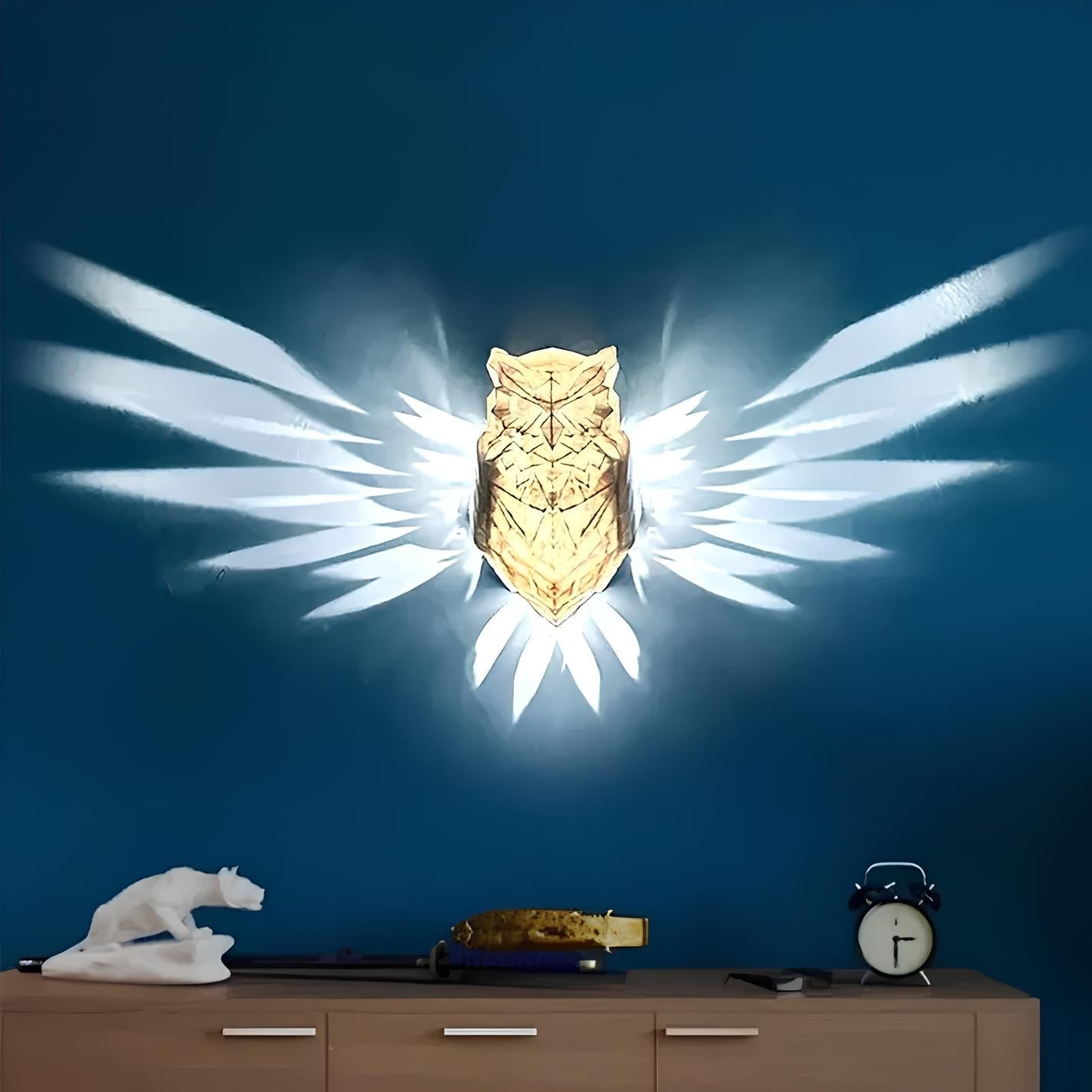 Wall Lamp with Luminous Wings Design