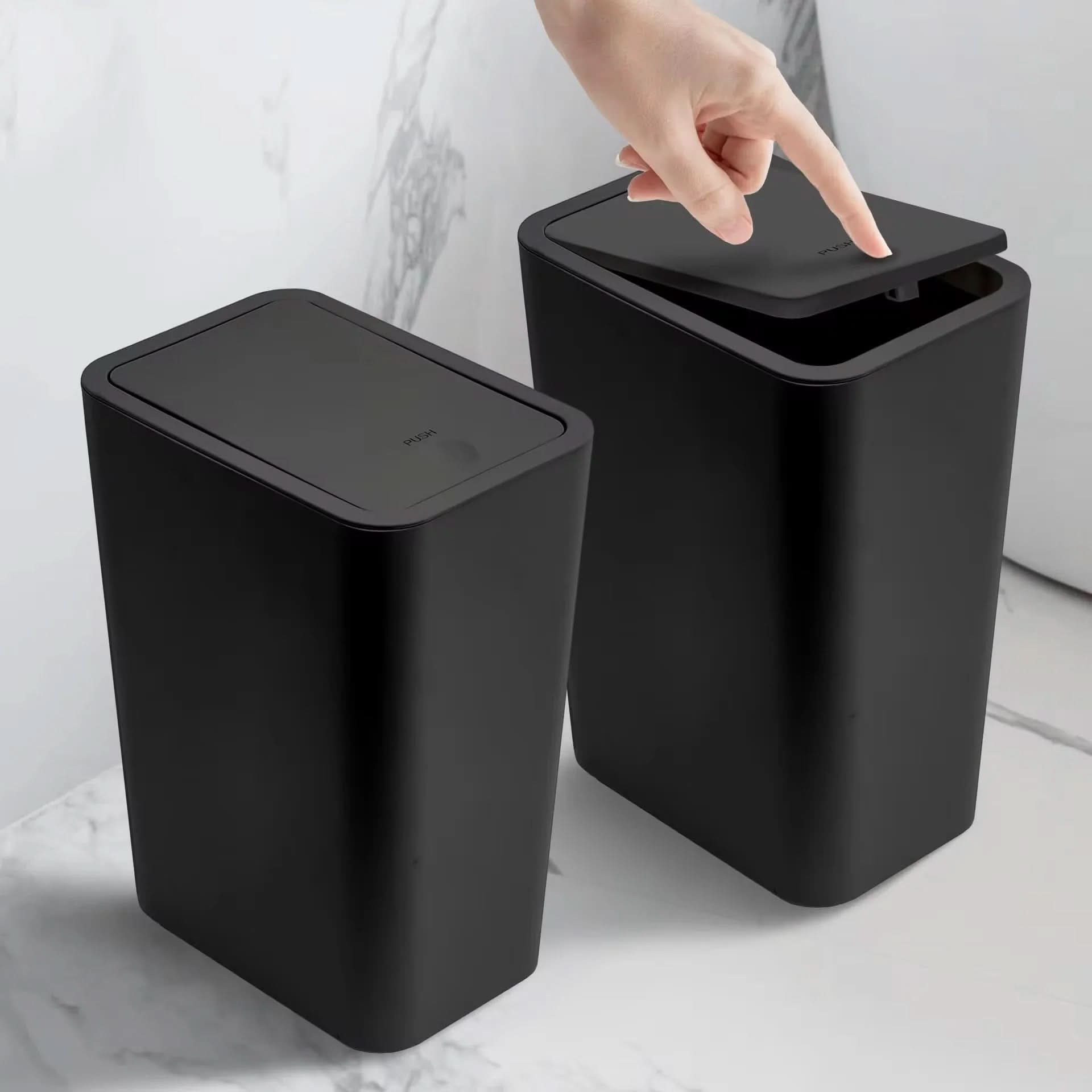 Sleek Touch-Open 12L Compact Waste Bin