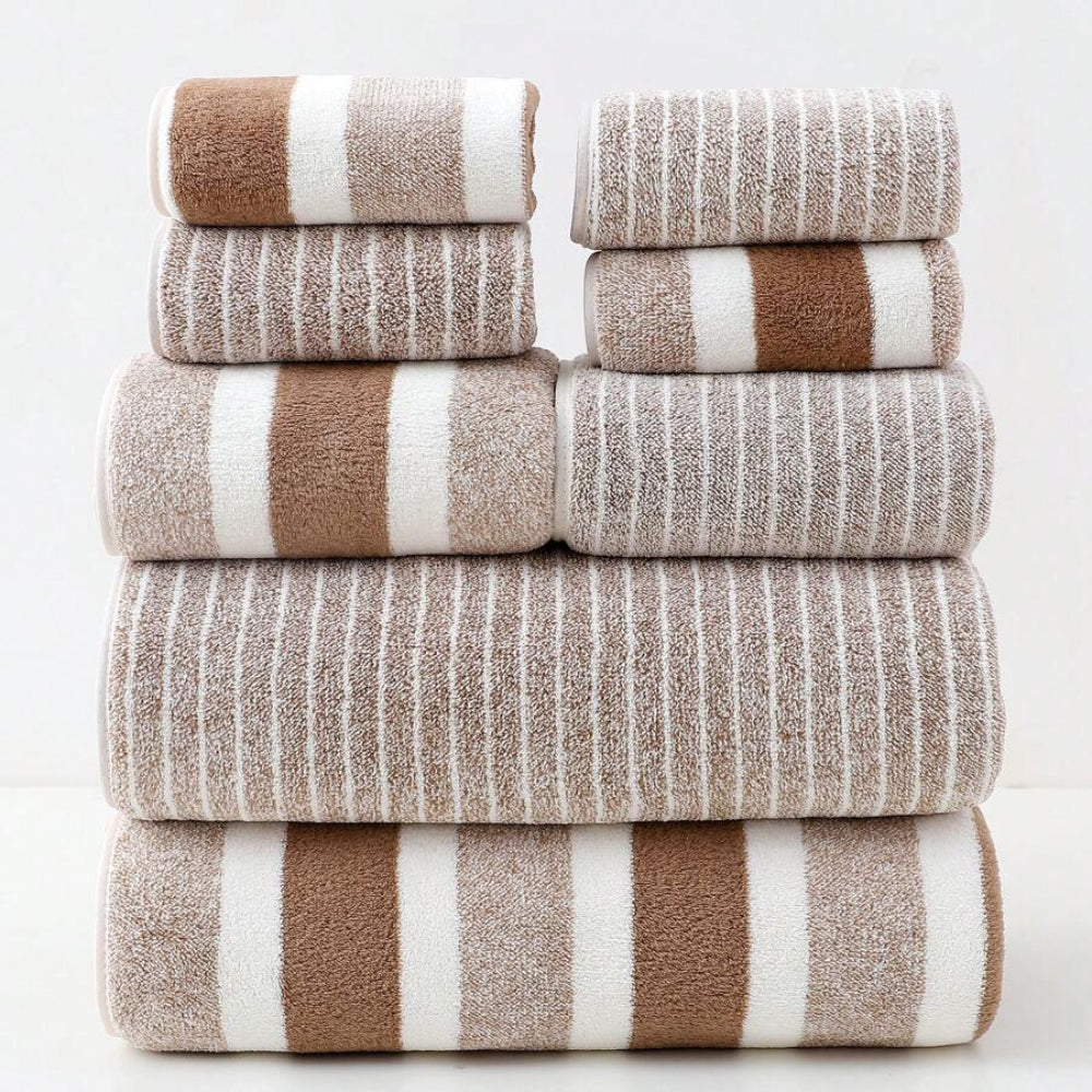 Luxurious 8-Piece Towel Collection in Soft Fleece – Quick-Dry & Machine Washable