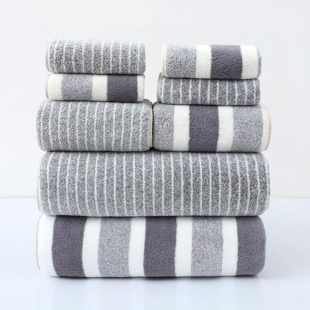 Luxurious 8-Piece Towel Collection in Soft Fleece – Quick-Dry & Machine Washable