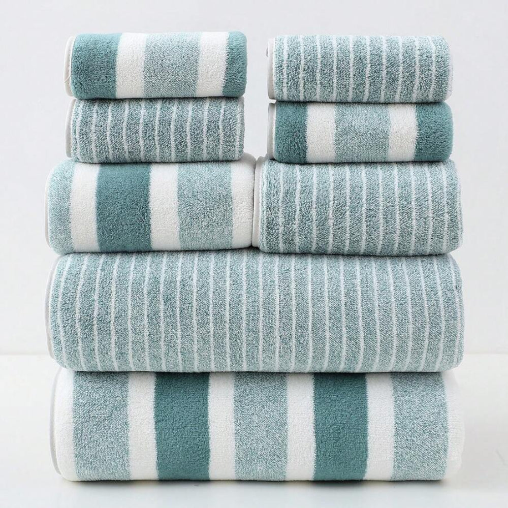 Luxurious 8-Piece Towel Collection in Soft Fleece – Quick-Dry & Machine Washable