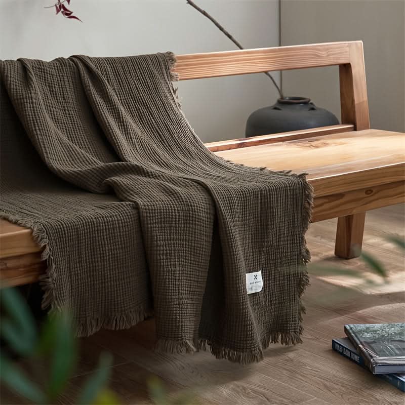 Chic Fringed Throw Blanket for Ultimate Home Comfort