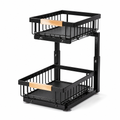 Under-Cabinet Dual Sliding Metal Organizer (Suction-Base)