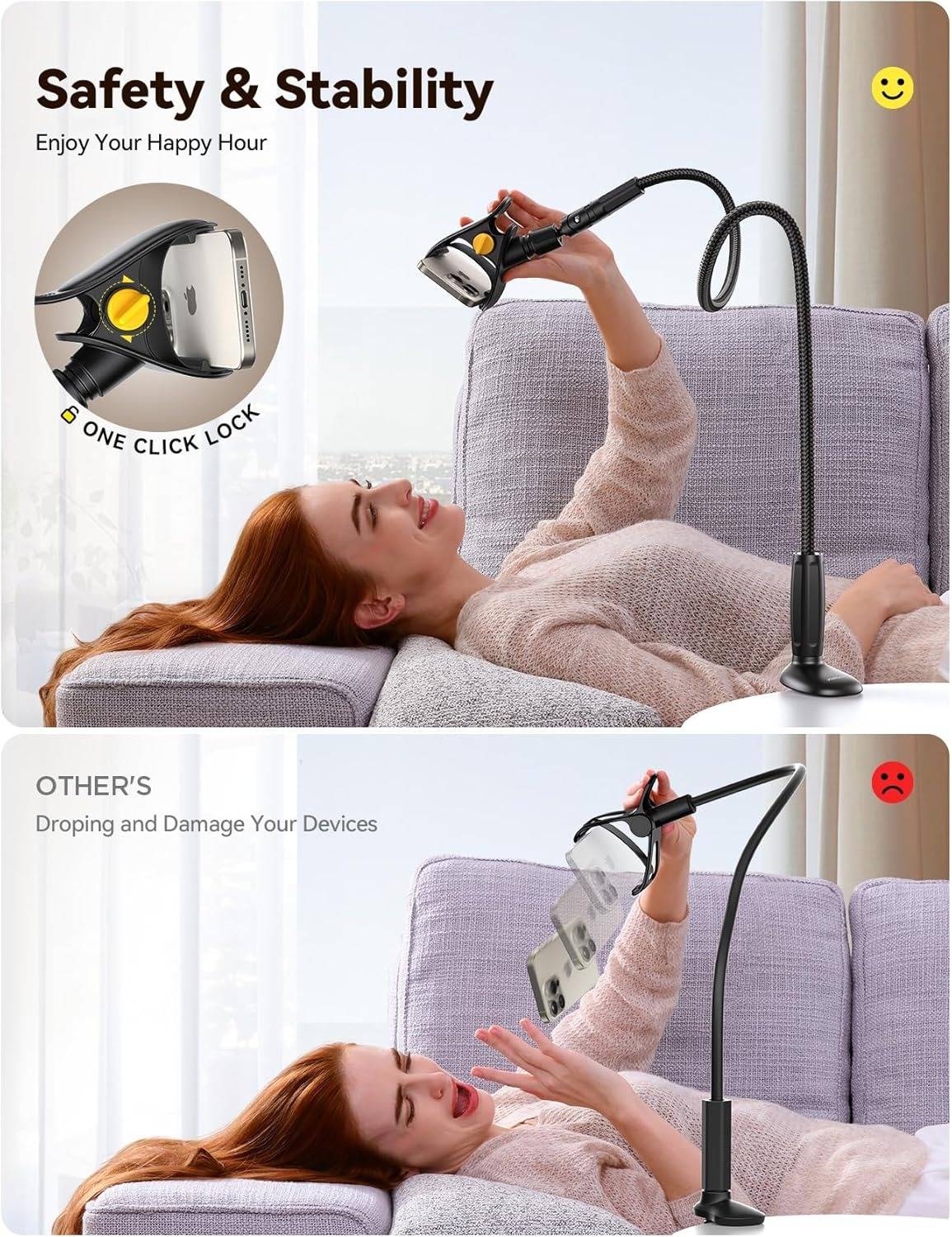 Adjustable Bedside Phone Cradle