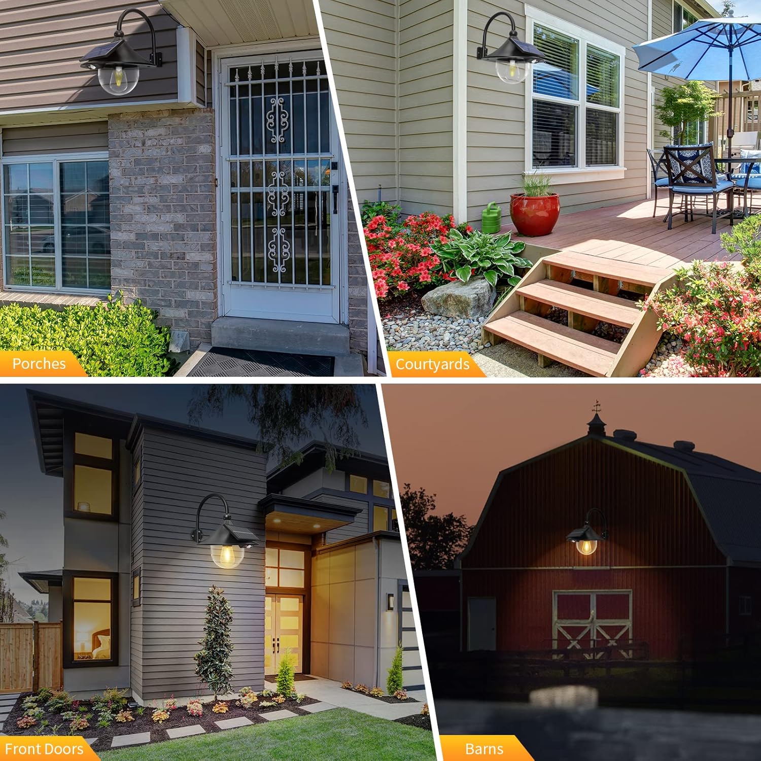 Dual-Pack Solar Motion Detectors for Barn Walls – 3 Modes, Flexible Arm