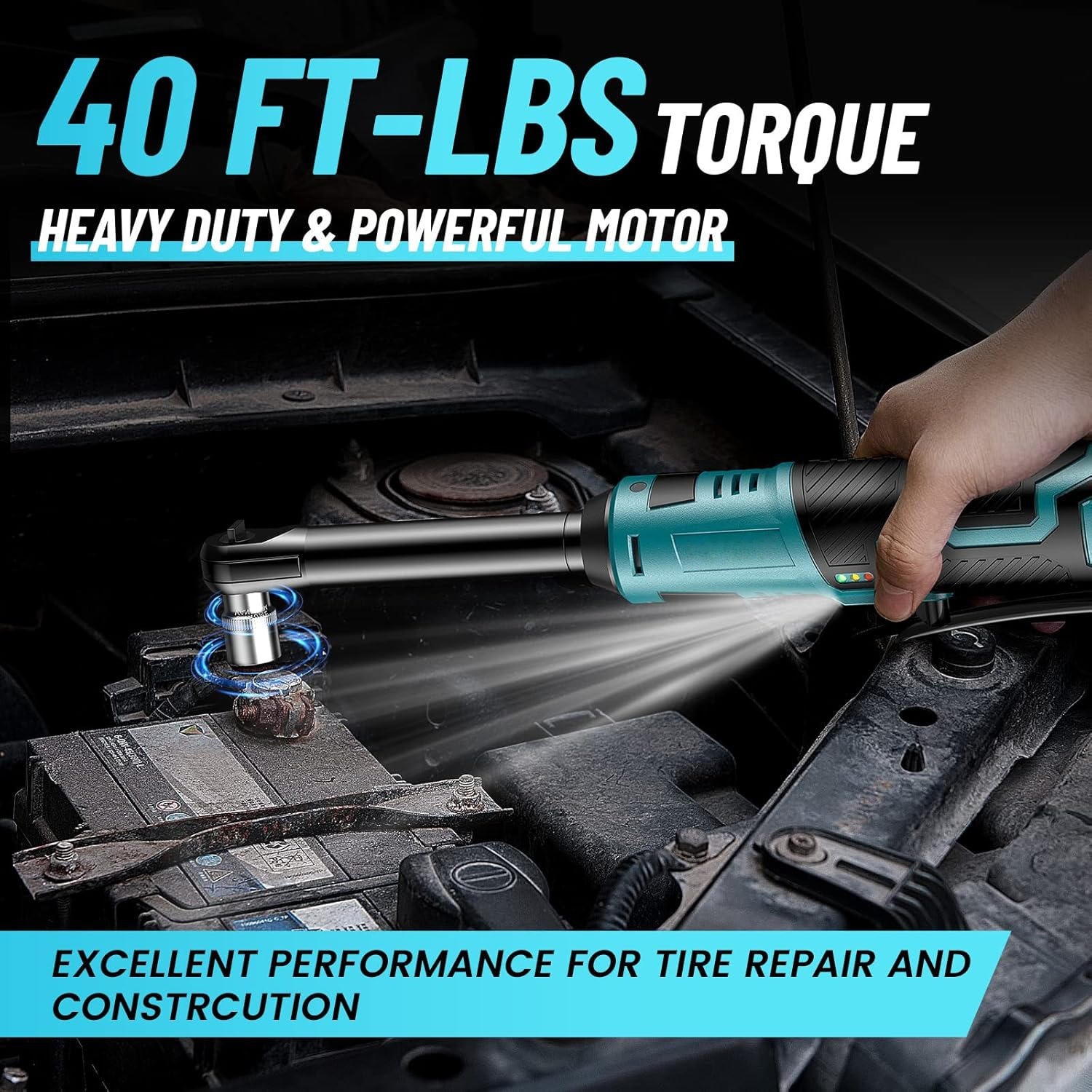ProTorque Electric Ratchet Wrench with Extended Reach