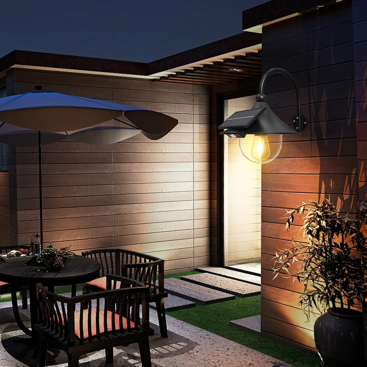 Dual-Pack Solar Motion Detectors for Barn Walls – 3 Modes, Flexible Arm