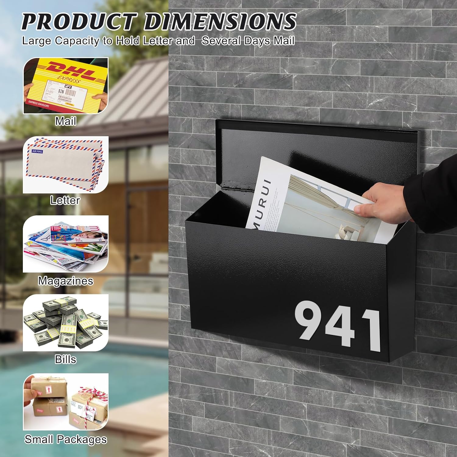 Spacious Wall-Mounted Mail Organizer