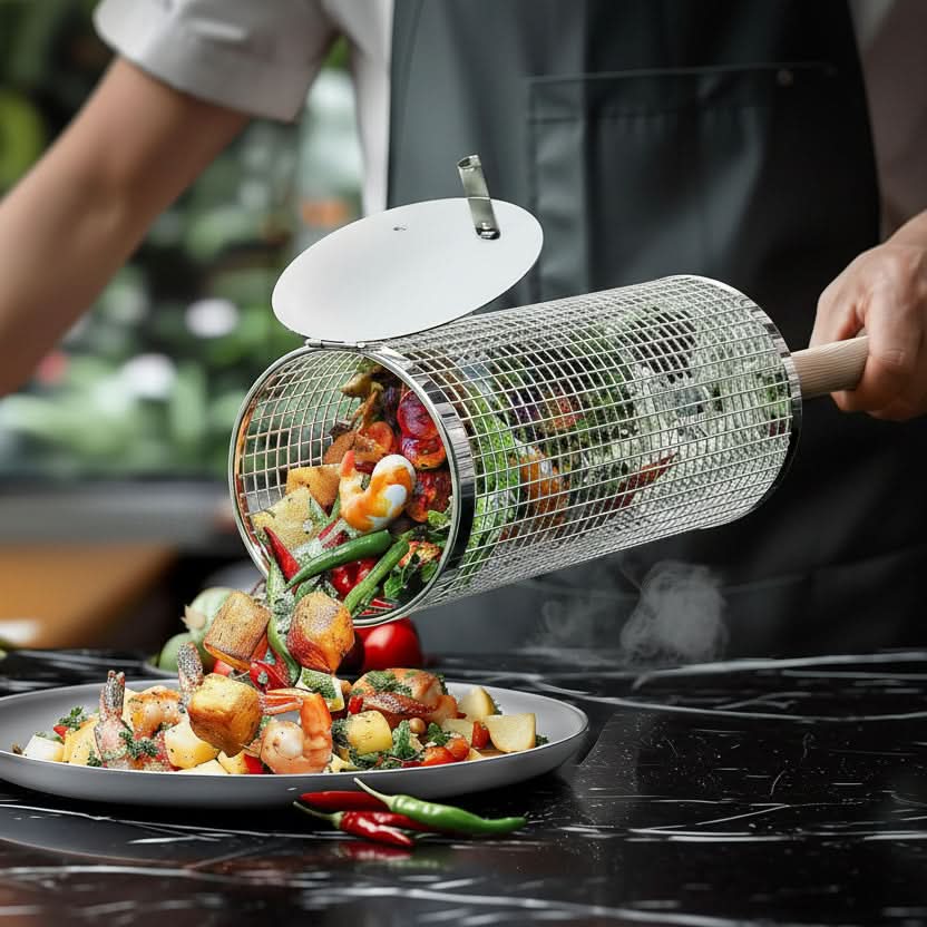 GrillMaster Pro – Versatile BBQ Basket for Perfect Flipping