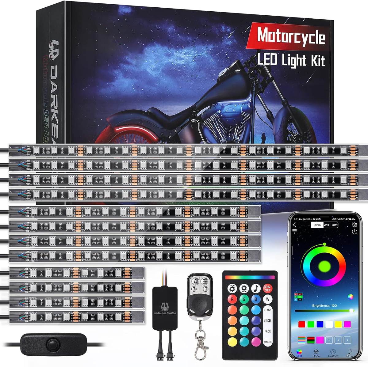Vibrant LED Motorcycle Lighting Kit with Signal Integration