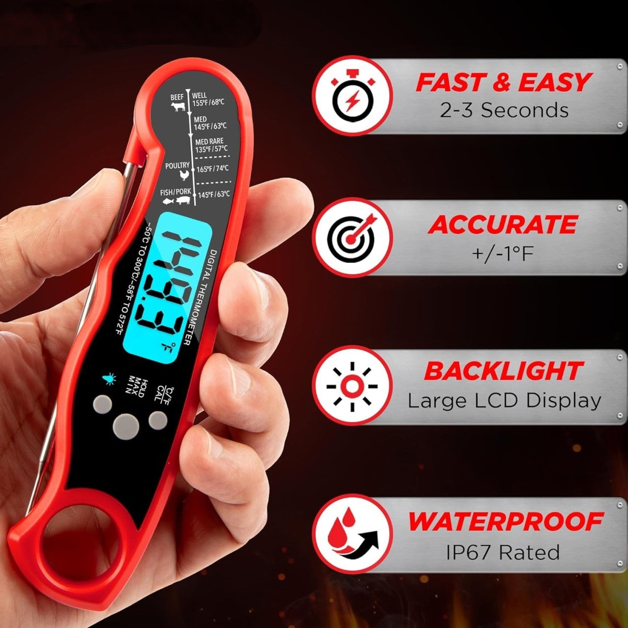 Rapid Precision Meat Temperature Reader