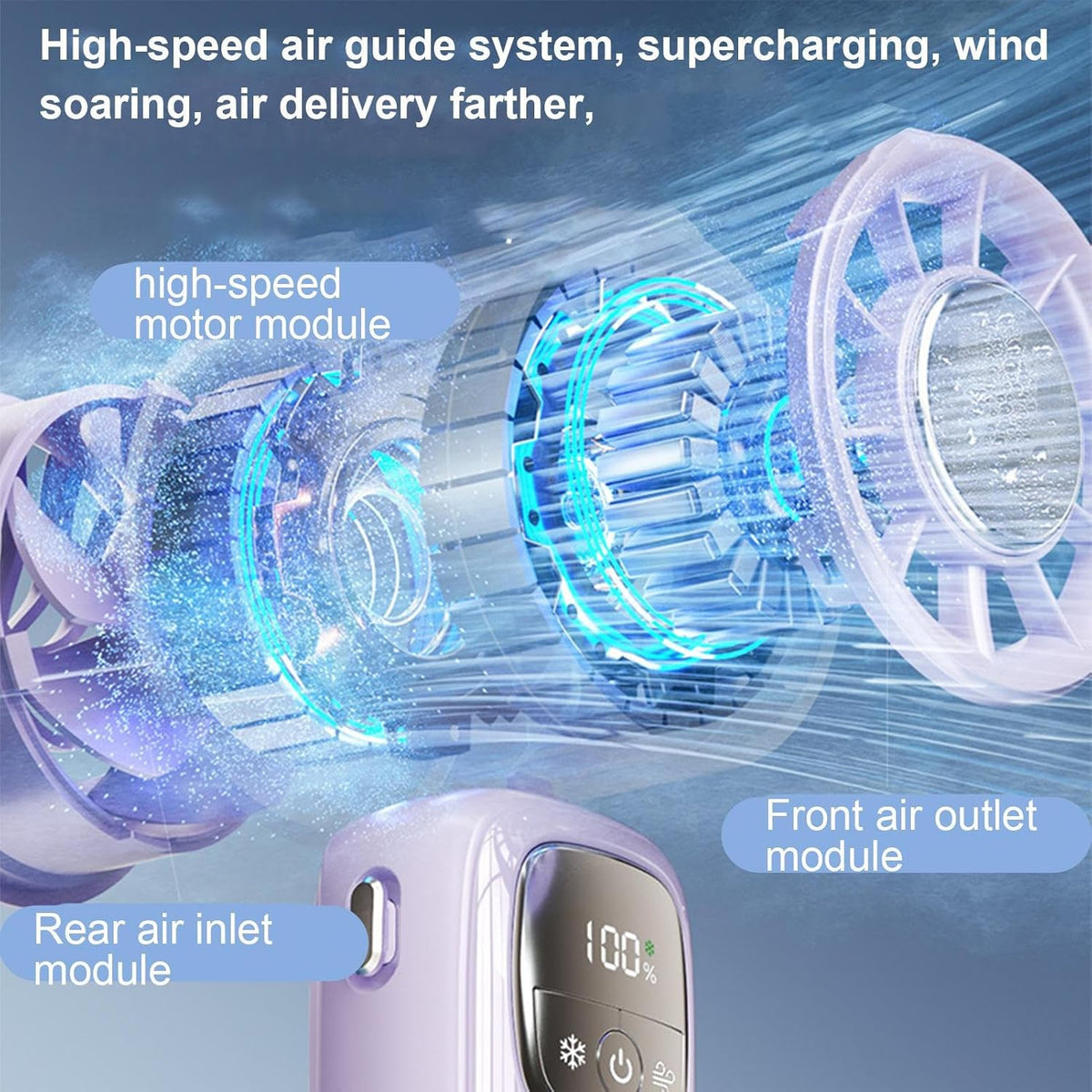 Handheld Fan with LED Screen – Portable and Foldable, 100 Speeds