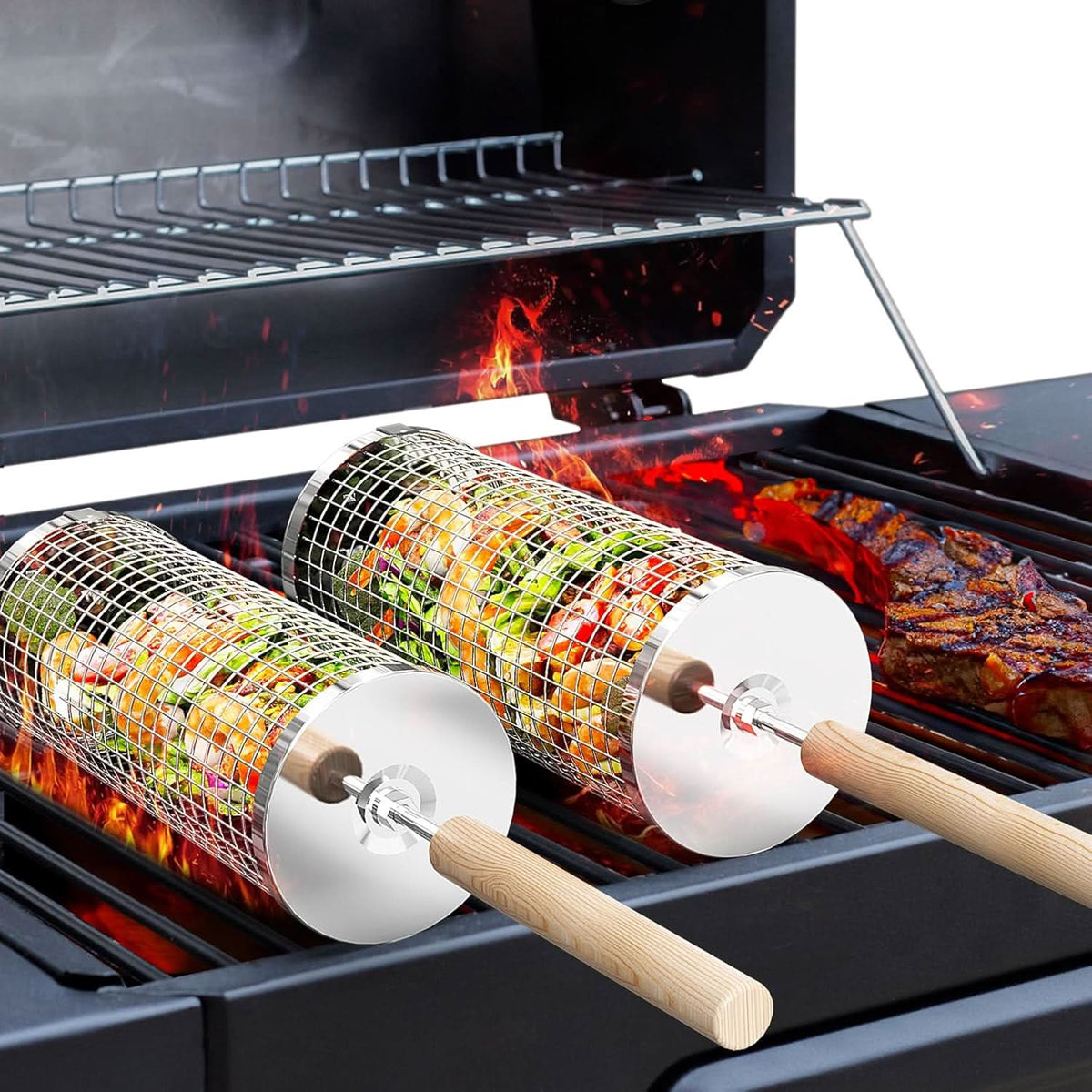 GrillMaster Pro – Versatile BBQ Basket for Perfect Flipping