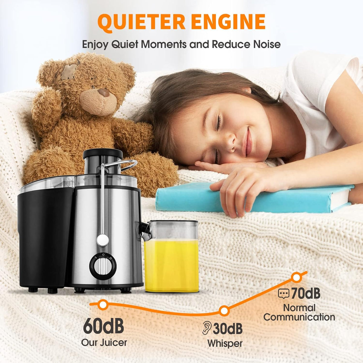 3-Speed Cold Press Juicer for Fresh Juice Extraction