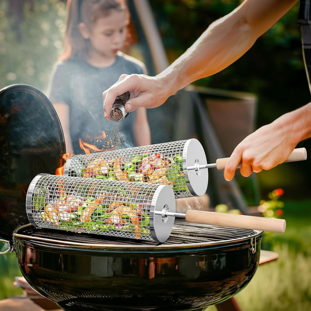 GrillMaster Pro – Versatile BBQ Basket for Perfect Flipping
