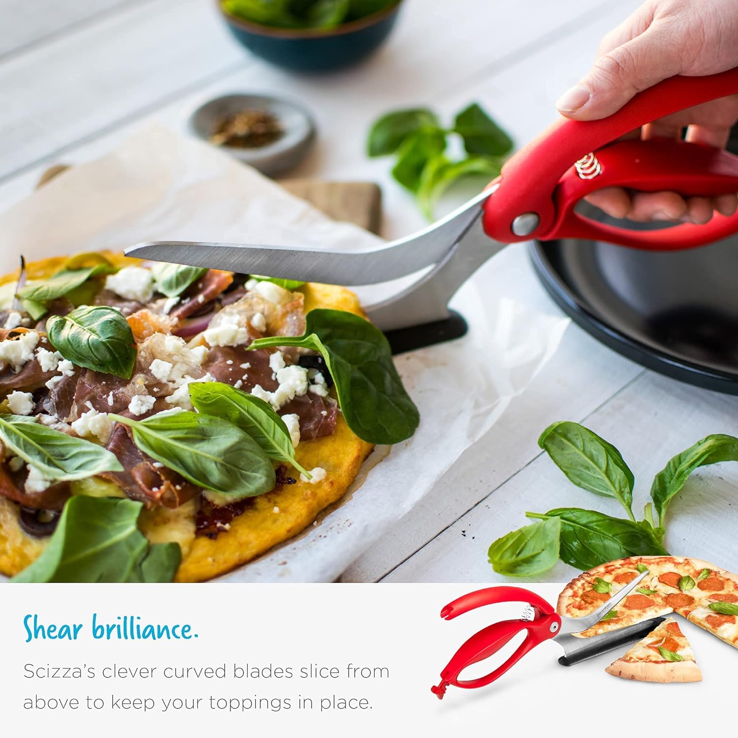 Precision Pizza Shears with Integrated Serving Tool