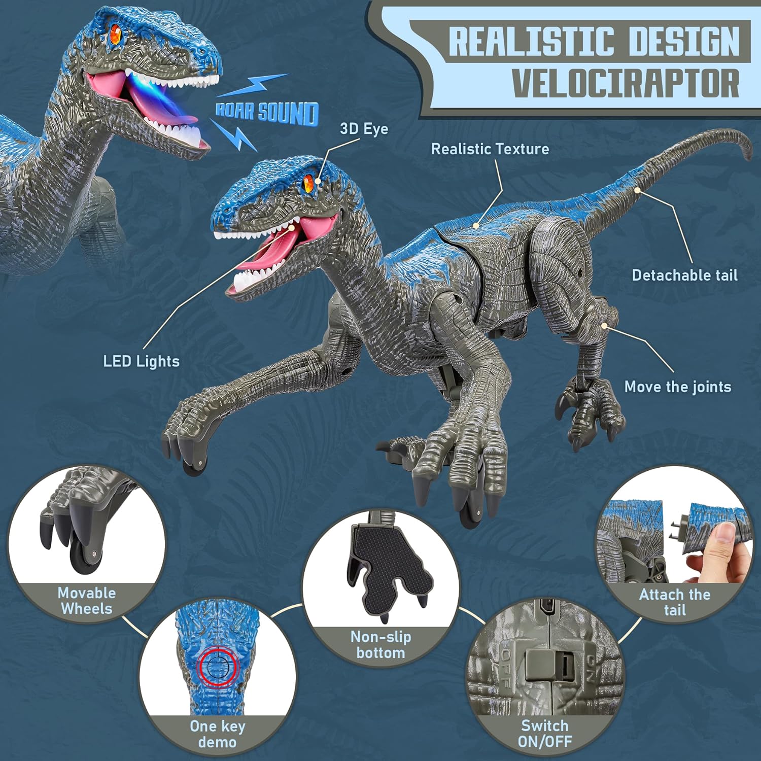 Interactive Remote-Controlled Velociraptor Toy