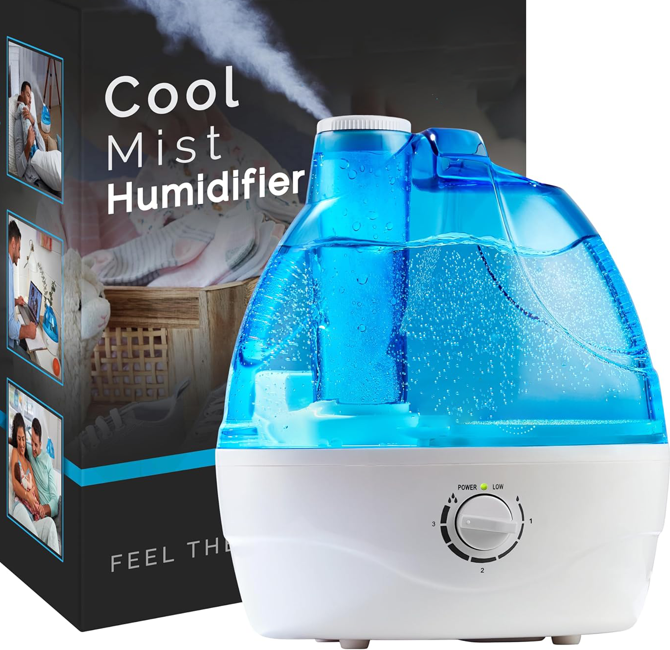 Breathe Easy Ultrasonic Humidifier – 2.2L Cool Mist Solution