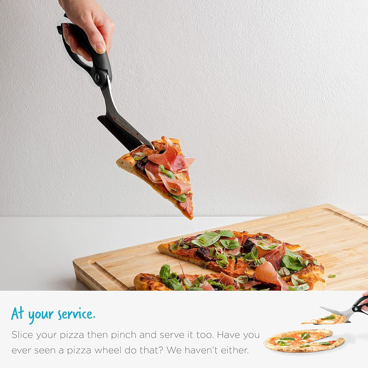 Precision Pizza Shears with Integrated Serving Tool