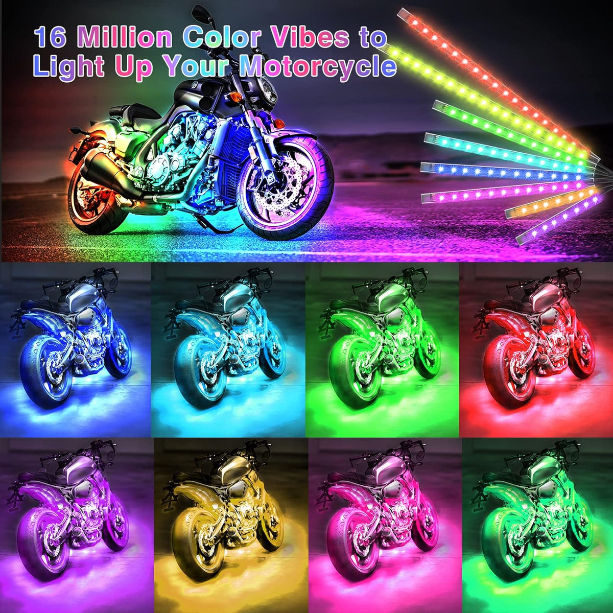 Vibrant LED Motorcycle Lighting Kit with Signal Integration