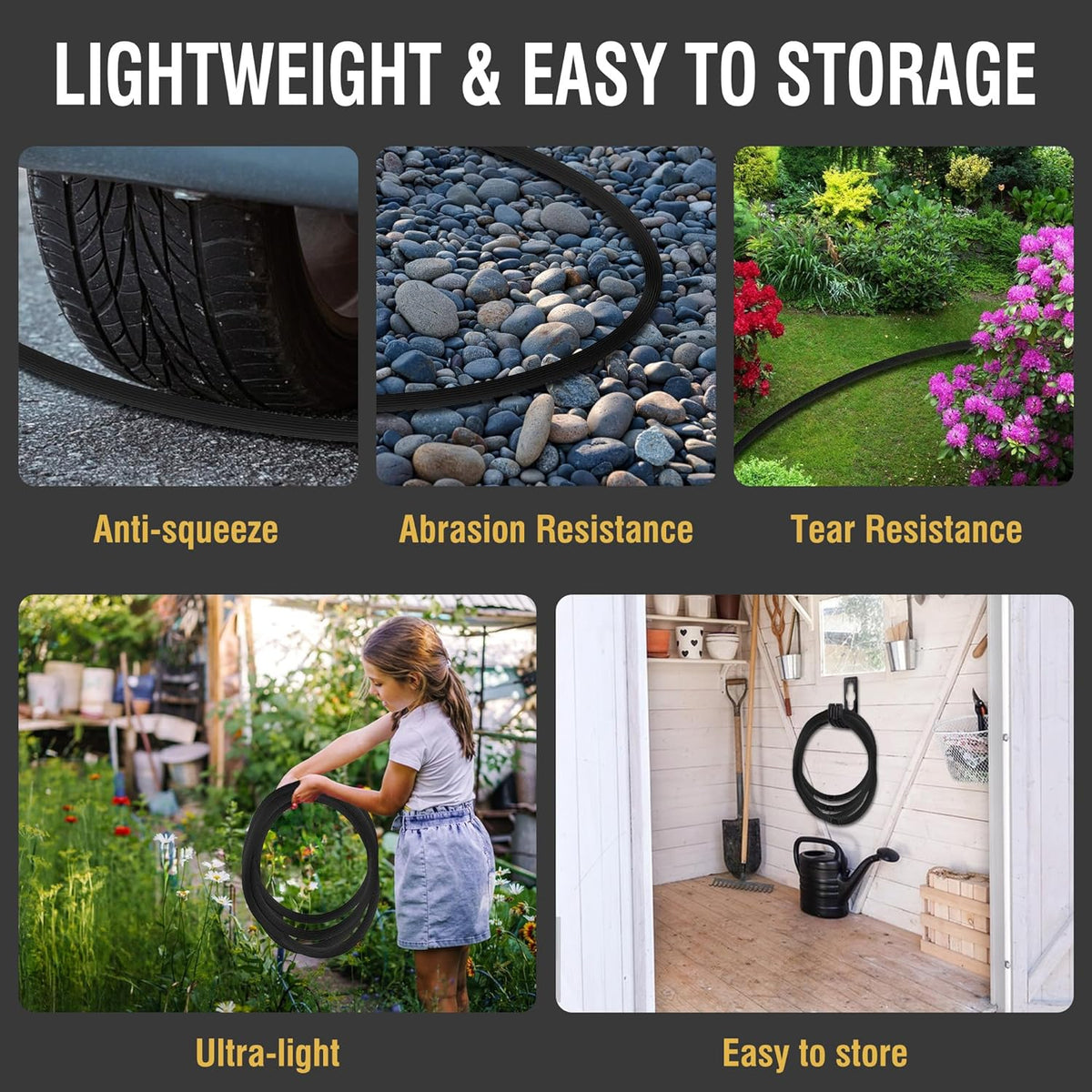 Versatile Expandable Hose with 10 Adjustable Spray Patterns
