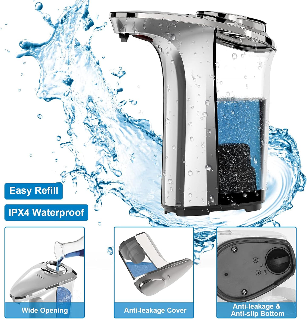 Touch-Free Liquid Soap Dispenser for Kitchen & Bathroom