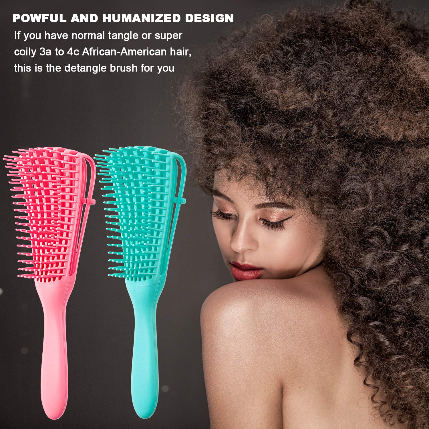 Pair of Effortless Detangling Brushes for Textured Hair