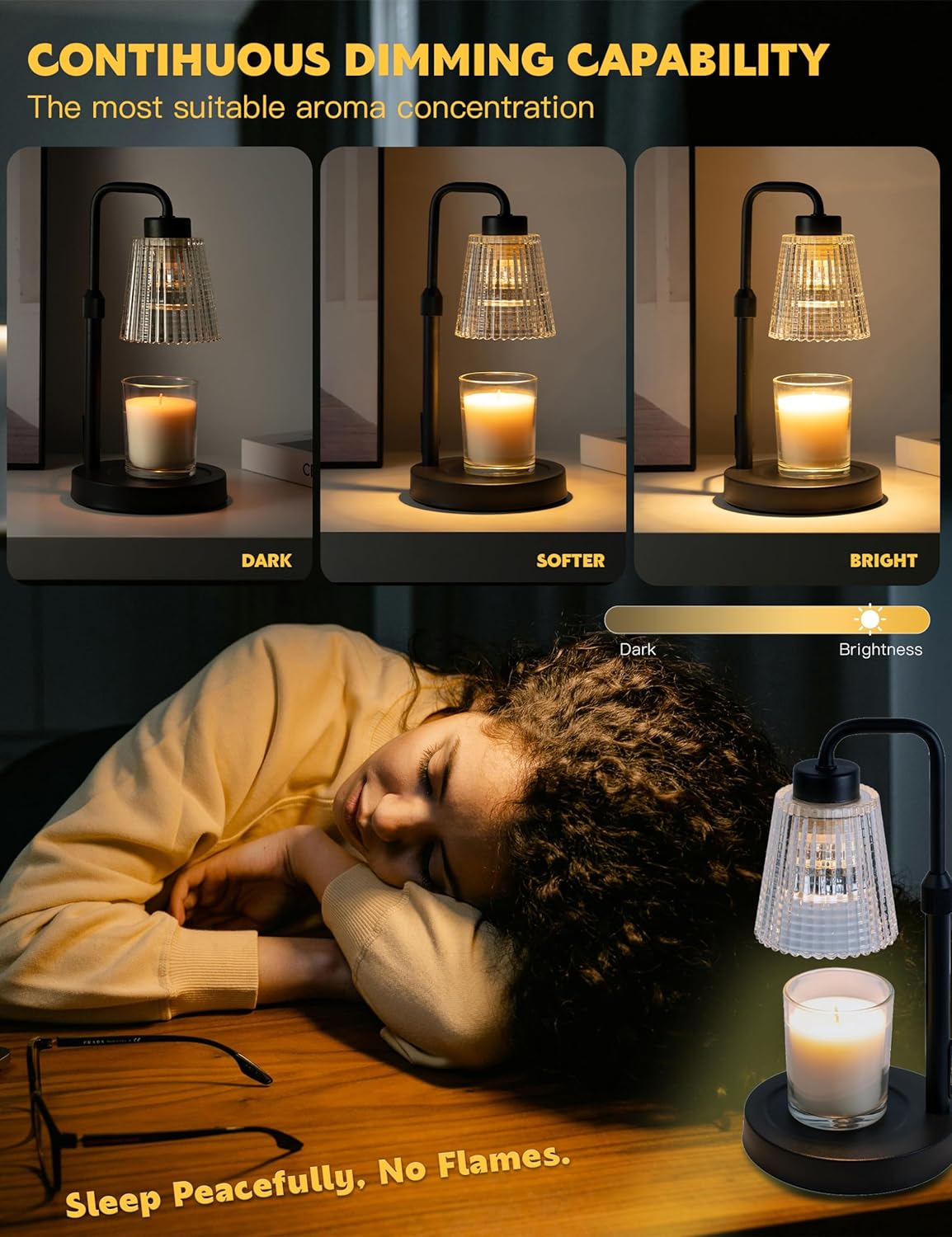 Adjustable Brightness Candle Warmer Lamp