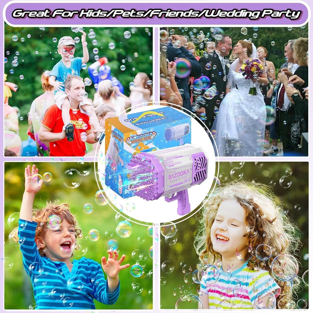 Colorful Bubble Blaster with LED Lights and Fan Function