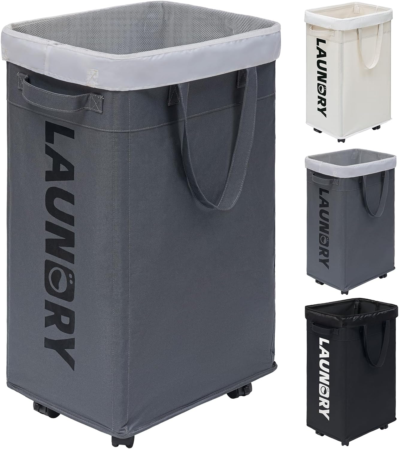 75L Versatile Rolling Laundry Bin for Effortless Transport